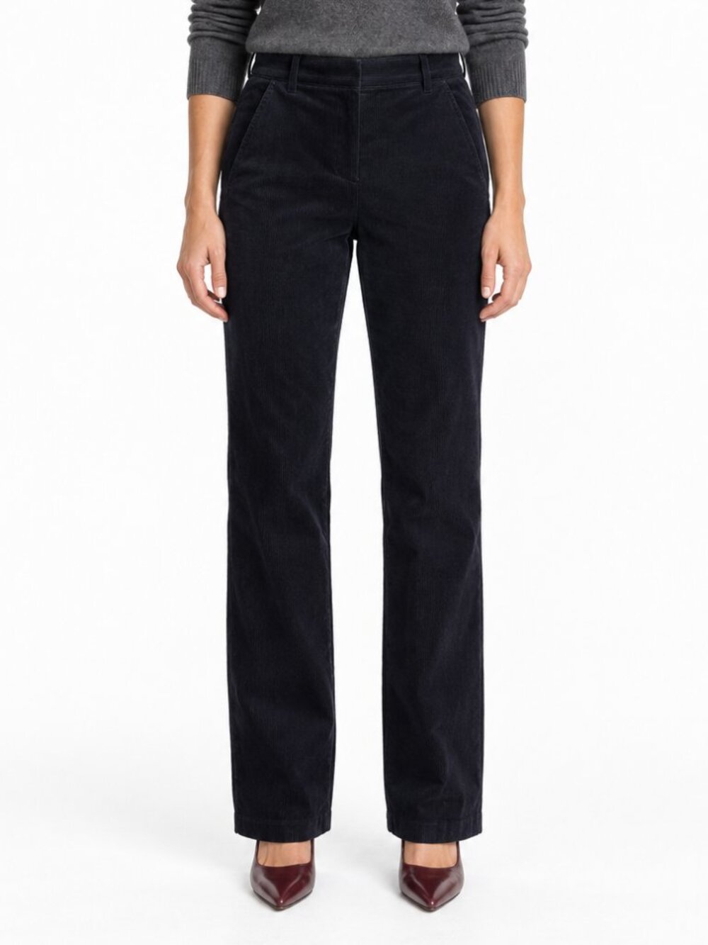 J.Crew Classic Navy Stretch Cotton Corduroy Straight Leg Trouser Pants Size 6